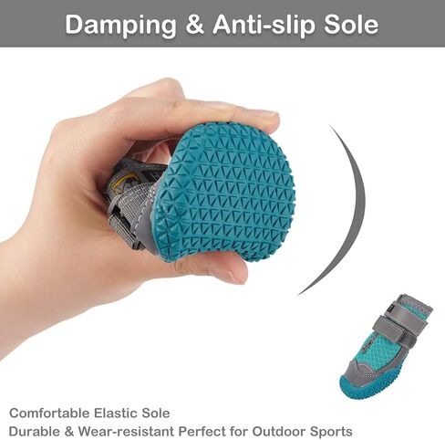 أحذية للكلاب للرصيف الساخن، أحذية للكلاب شبكية مع نعل متين مضاد للانزلاق، أحذية صيفية للكلاب قابلة للتنفس ومتينة مع أشرطة قابلة للتعديل وعاكسة للكلاب الصغيرة والمتوسطة والكبيرة والمشي لمسافات طويلة والركض وحقائب الظهر in Kuwait