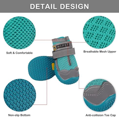 أحذية للكلاب للرصيف الساخن، أحذية للكلاب شبكية مع نعل متين مضاد للانزلاق، أحذية صيفية للكلاب قابلة للتنفس ومتينة مع أشرطة قابلة للتعديل وعاكسة للكلاب الصغيرة والمتوسطة والكبيرة والمشي لمسافات طويلة والركض وحقائب الظهر in Kuwait