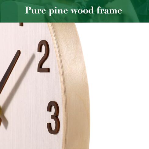 ساعة حائط خشبية حديثة من ونزوم، ديكور وإكسسوارات المطبخ الأحمر مقاس 12 بوصة، ساعات ديكور غير موقوتة تعمل بالبطارية لغرفة المعيشة/غرفة النوم/الحمام/المنزل (غطاء زجاجي) in Kuwait