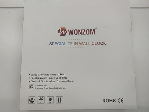 ساعة حائط خشبية حديثة من ونزوم، ديكور وإكسسوارات المطبخ الأحمر مقاس 12 بوصة، ساعات ديكور غير موقوتة تعمل بالبطارية لغرفة المعيشة/غرفة النوم/الحمام/المنزل (غطاء زجاجي) in Kuwait