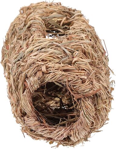 STOBOK Gerbil Toys Hamster Grass Tunnel Hideout Straw Tunnel Woven Guinea Pigs Hideaway Hamsger House Wicker Grass Pet Straw Hut for Dwarf Rabbits Ferret Mice Rat Hamster House in Saudi Arabia