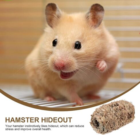 STOBOK Gerbil Toys Hamster Grass Tunnel Hideout Straw Tunnel Woven Guinea Pigs Hideaway Hamsger House Wicker Grass Pet Straw Hut for Dwarf Rabbits Ferret Mice Rat Hamster House in Saudi Arabia