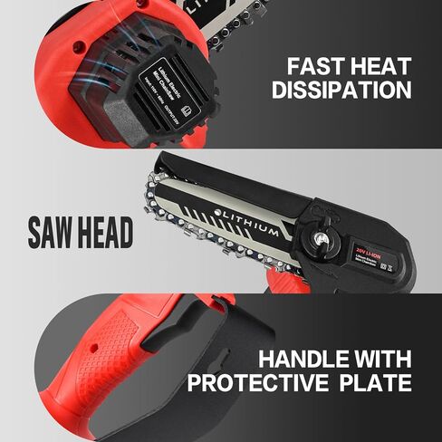 Mini Chainsaw 4-Inch Cordless | Portable Electric Chainsaw |Battery Powered Chainsaw Kit | Super Compact Chain Saw | Handheld Small Chainsaw Pruning Shears Garden for Tree Wood Cuttin [2024 UPGRADE] in Saudi Arabia