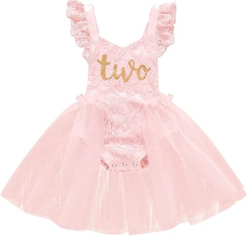 IBTOM CASTLE Boho One Party First Birthday Outfit,Baby Girl Ruffle Lace Romper Princess Tutu Backless Tutu Photoshoot Clothes in Saudi Arabia