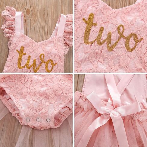 IBTOM CASTLE Boho One Party First Birthday Outfit,Baby Girl Ruffle Lace Romper Princess Tutu Backless Tutu Photoshoot Clothes in Saudi Arabia