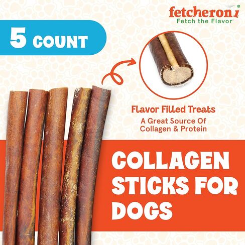 فيتشروني مضغ الكلب طويل الأمد وبديل الجلود الخام. أعواد كولاجين لحم البقر الصحية للكلاب. مكافأة لذيذة للكلاب مقاس 12 بوصة سيحبها كلبك. (5 عبوات) in Kuwait