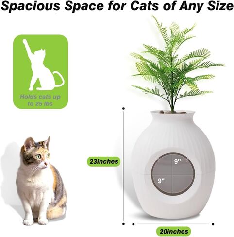 صندوق فضلات القطط المخفي من دوكال سمارت بلانت، صندوق فضلات القطط مع إزالة الرائحة، صندوق فضلات ذكي كبير جدًا للقطط الكبيرة المتعددة، مزيل الروائح الكريهة الأيونية ومنع تسرب البول، تعزيز ديكور المنزل in Kuwait