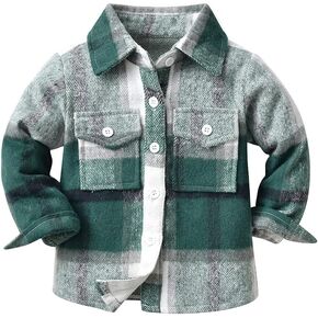 Toddler Kids Boys Girls Flannel Shirt Plaid Baby Button Down Plaid Flannel Shirts Girl Boy Fall Outfit Outwear