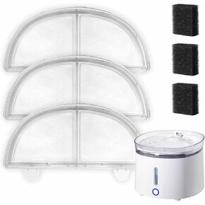 XFVFXZZ 3 قطع مع مرشحات نافورة Homerunpet، فلتر نافورة مياه للقطط يزيل الروائح، مناسب لاستبدال فلتر نافورة القطط WF20/CF20 (3 مرشحات + 3 إسفنجات) in Kuwait