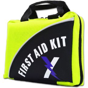 مجموعة أدوات النجاة للإسعافات الأولية في حالات الطوارئ مكونة من 104 قطعة من Lightning X Hi-Vis مع حقيبة للتخييم ومكان العمل والسفر والرياضة in Kuwait