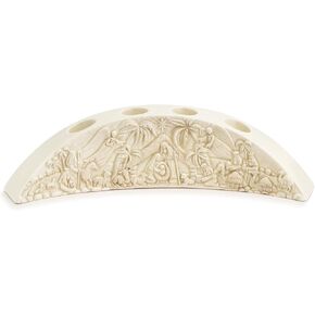 DEMDACO Natural White Nativity 12.25 x 3.25 Earthenware Advent Candle Holder Set in Kuwait