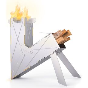 Vire Mini folding rocket stove for cooking portable rocket stove, Outdoor hiking Survival or Emergency Gear camping rocket stove collapsible rocket stove Patent proven (Mini) in Saudi Arabia