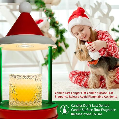 JAMZEL Christmas Candle Warmer Lamp with Timer,Dimmable Electric Candle Lamps Warmer,Home Decor Metal Candle Melter as Christmas Gift for Women,Compatible with Small & Large Jar Candle,2 Bulbs in Kuwait