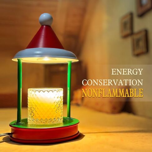 JAMZEL Christmas Candle Warmer Lamp with Timer,Dimmable Electric Candle Lamps Warmer,Home Decor Metal Candle Melter as Christmas Gift for Women,Compatible with Small & Large Jar Candle,2 Bulbs in Kuwait