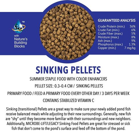 MICROBE-LIFT Sinking Fish Food Pellets for Ponds, Water Gardens, and Fountains, for Live Goldfish and Koi, 14 Ounces in Saudi Arabia