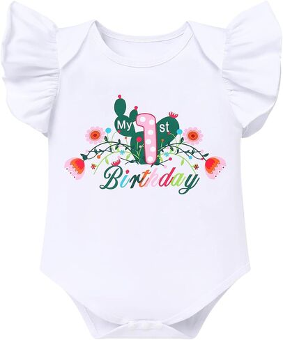 IDOPIP Cactus First Birthday Outfit Girl Baby Cactus One Romper Tutu Skirt Headband Clothes Set for Cake Smash Photo Prop in Saudi Arabia