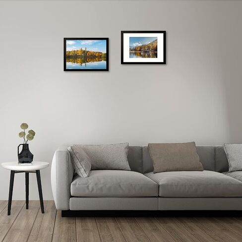 Golden State Art، إطار صورة مقاس 12 × 12 مع حصيرة لإطار حائط معرض الصور المربع مقاس 8 × 8 للوحات مقاس 30 × 30 سم (أسود، عبوة واحدة) in Saudi Arabia