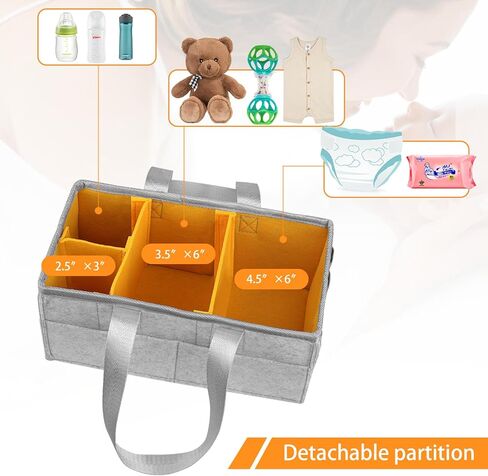 Anysiny Baby Diaper Caddy- Portable Toddler Diaper Stackers & Caddies Nursery Storage Bin and Car Organizer for Diapers and Baby Wipes, Collapsible Newborn Caddies Car Travel Baby Shower Basket in Kuwait