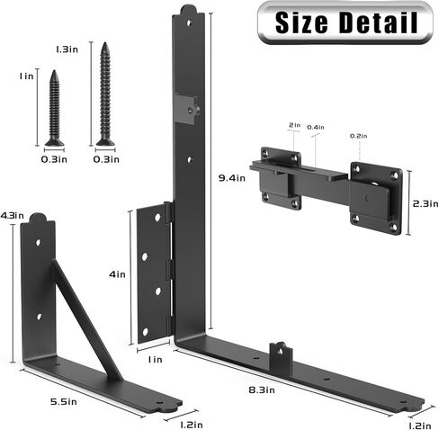 اي-اس دي اس دعامة زاوية مضادة للترهل مع مزلاج بوابة، مجموعة اطار بوابة شديدة التحمل للاسوار الخشبية والممرات والبوابات المرجانية والنوافذ الخشبية in Kuwait