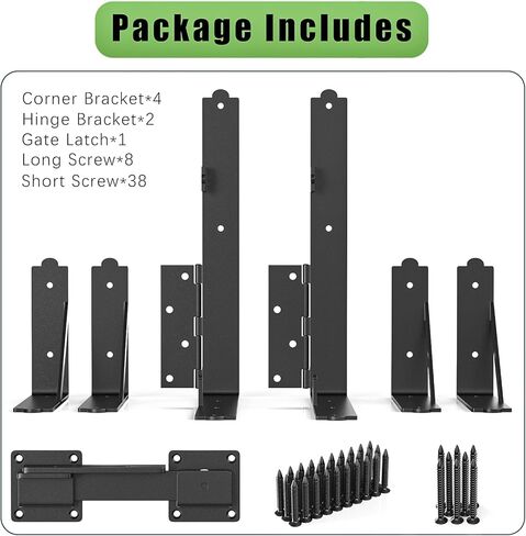 اي-اس دي اس دعامة زاوية مضادة للترهل مع مزلاج بوابة، مجموعة اطار بوابة شديدة التحمل للاسوار الخشبية والممرات والبوابات المرجانية والنوافذ الخشبية in Kuwait