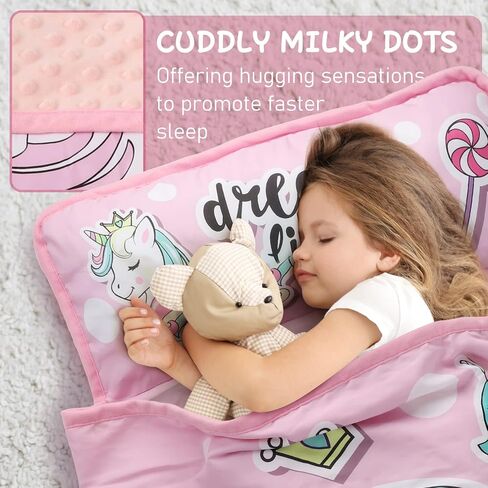 TANOSHII® Toddler Nap Mat with Pillow and Blanket, Portable Kids Sleeping Mats for Daycare, Preschool, 21" x 53", Lightweight and Soft Sleeping Bags for Kids in Saudi Arabia