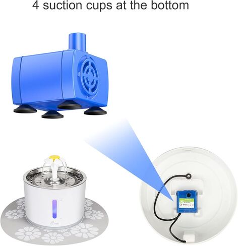 وندر كريتشر مضخة نافورة مياه للقطط مصنوعة من الستانلس ستيل مع موزع مياه للكلاب والقطط in Kuwait