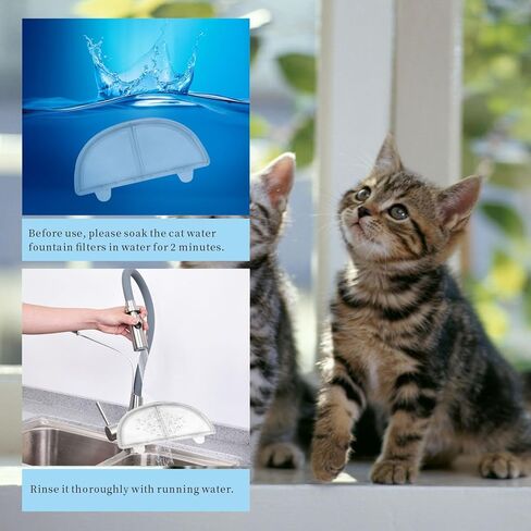 XFVFXZZ 3 قطع مع مرشحات نافورة Homerunpet، فلتر نافورة مياه للقطط يزيل الروائح، مناسب لاستبدال فلتر نافورة القطط WF20/CF20 (3 مرشحات + 3 إسفنجات) in Kuwait