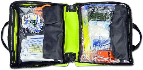 مجموعة أدوات النجاة للإسعافات الأولية في حالات الطوارئ مكونة من 104 قطعة من Lightning X Hi-Vis مع حقيبة للتخييم ومكان العمل والسفر والرياضة in Kuwait