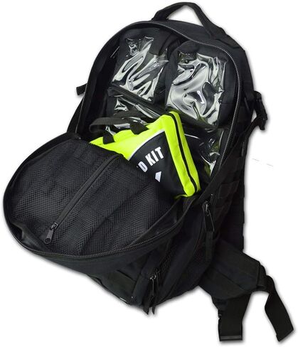 مجموعة أدوات النجاة للإسعافات الأولية في حالات الطوارئ مكونة من 104 قطعة من Lightning X Hi-Vis مع حقيبة للتخييم ومكان العمل والسفر والرياضة in Kuwait