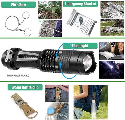 مجموعة النجاة 63 في 1، مجموعة الإسعافات الأولية، معدات النجاة، هدايا أدوات النجاة للرجال والأب والزوج، أدوات رائعة لتخزين المواد للعائلات والمشي لمسافات طويلة والتخييم in Kuwait