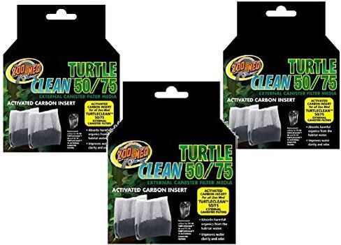 6-Count Zoo Med Turtle Clean 50/75 Activated Carbon Inserts (3 Packages with 2 Carbon Inserts Each) in Saudi Arabia