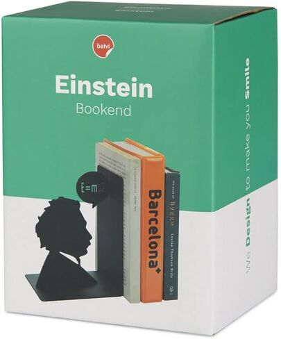 Balvi Bookend Einstein لون أسود مزخرف مع شخصية ألبرت أينشتاين الشهيرة حديد 17 سم in Kuwait