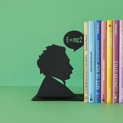 Balvi Bookend Einstein لون أسود مزخرف مع شخصية ألبرت أينشتاين الشهيرة حديد 17 سم in Kuwait