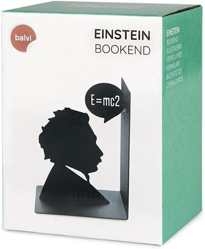 Balvi Bookend Einstein لون أسود مزخرف مع شخصية ألبرت أينشتاين الشهيرة حديد 17 سم in Kuwait