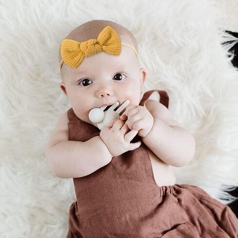 jollybows 20PCS 3.2" Baby Girls Waffle Headbands Hair Bows Stretchy | Nylon Hairbands for Newborn Infant Toddler Hair Accessories in Kuwait