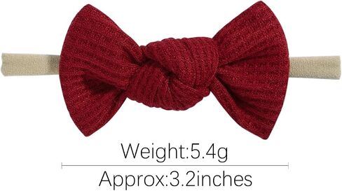 jollybows 20PCS 3.2" Baby Girls Waffle Headbands Hair Bows Stretchy | Nylon Hairbands for Newborn Infant Toddler Hair Accessories in Kuwait