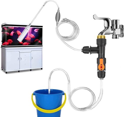 مجموعة تغيير المياه لتنظيف حصى حوض السمك، ادوات تنظيف حوض السمك، خرطوم طويل 33 قدم، مضخة سريعة شاملة لتغيير مياه حوض السمك in Kuwait