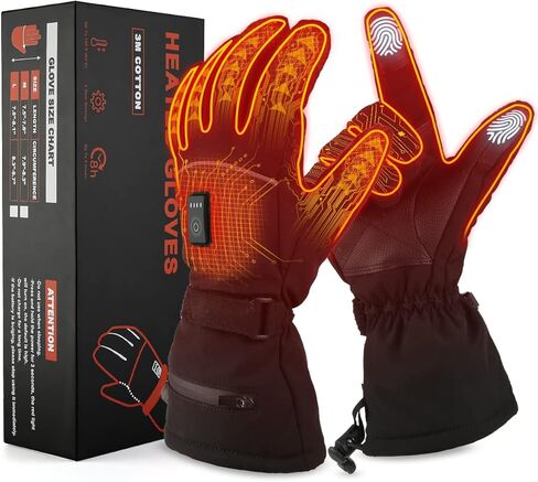 BECDXPal Electric Battery Heated Gloves, Adjustable Electric Heated Ski Gloves, Battery Powered Hand Warmer Glove Liners, Screen Tough, windproof, Temperature-Adjustable, for Climbing, Hiking, Cycling in Kuwait