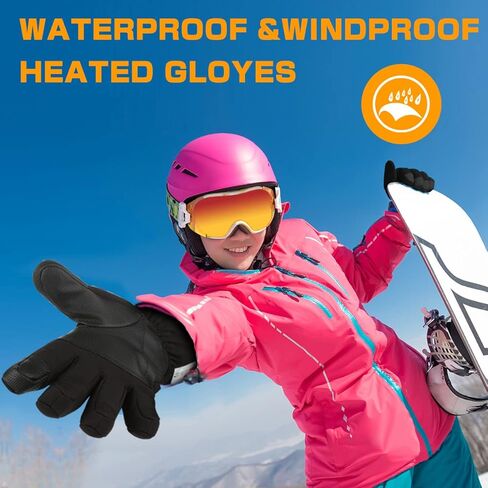 BECDXPal Electric Battery Heated Gloves, Adjustable Electric Heated Ski Gloves, Battery Powered Hand Warmer Glove Liners, Screen Tough, windproof, Temperature-Adjustable, for Climbing, Hiking, Cycling in Kuwait