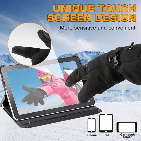BECDXPal Electric Battery Heated Gloves, Adjustable Electric Heated Ski Gloves, Battery Powered Hand Warmer Glove Liners, Screen Tough, windproof, Temperature-Adjustable, for Climbing, Hiking, Cycling in Kuwait