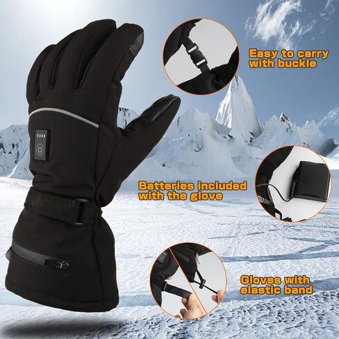 BECDXPal Electric Battery Heated Gloves, Adjustable Electric Heated Ski Gloves, Battery Powered Hand Warmer Glove Liners, Screen Tough, windproof, Temperature-Adjustable, for Climbing, Hiking, Cycling in Kuwait