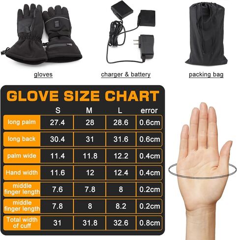 BECDXPal Electric Battery Heated Gloves, Adjustable Electric Heated Ski Gloves, Battery Powered Hand Warmer Glove Liners, Screen Tough, windproof, Temperature-Adjustable, for Climbing, Hiking, Cycling in Kuwait