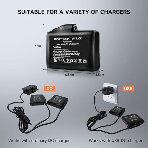 قفازات حرارية داخلية جوارب فيست قابلة لاعادة الشحن بطارية ليثيوم ايون 7.4 فولت 3000mAh in Kuwait