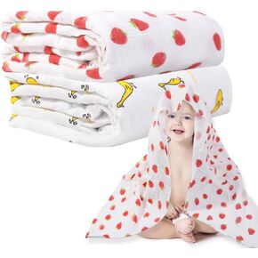 Yanwenx 2 قطعة منشفة أطفال من الموسلين، مناشف حمام كبيرة للأطفال، مناشف أطفال من القطن الناعم، دافئة وماصة، منشفة من القطن الطبيعي، منشفة حمام للأطفال الصغار، بطانية ملفوفة للأولاد والبنات والأطفال in Kuwait