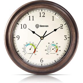 Geevon Vintage 14 "ساعة حائط صامتة غير موقوتة ساعة حائط تناظرية كوارتز مزخرفة تعمل بالبطارية ساعة حائط لغرفة النوم/غرفة المعيشة/المطبخ/ديكور المكتب in Kuwait