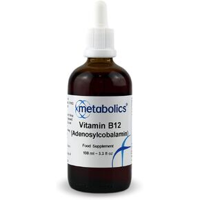 Metabolics Vitamin B12 Liquid | Pure Adenosylcobalamin Supplement | for Normal Brain Function | Made in The UK in Kuwait