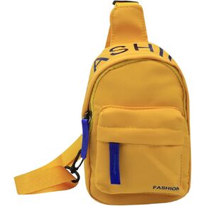 Fashion Chest Sling Bag for Little Boys Kids Mini Canvas Crossbody Bag Casual Phone Chest Bag for Sport Travelling Hiking