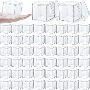 Clear Acrylic Plastic Square Cube Small Acrylic Box with Lid Storage Mini Acrylic Boxes Square Display Box Organizer Containers for Candy Pill, Tiny Jewelry, Gifts, 2.56 x 2.56 x 2.56 Inch (26 Pieces) in Kuwait
