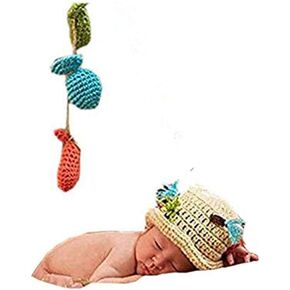 Pinbo Baby Fishing Photo Prop Set Fisherman Handmade Crochet Hat & Fish Lot in Kuwait