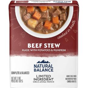 Natural Balance Limited Ingredient Adult Grain-Free Stew Wet Dog Food, Beef with Potatoes & Pumpkin, 11 Ounce (Pack of 12)